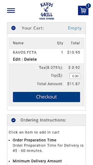 Kavos Grill Greek taverna Screenshot 3