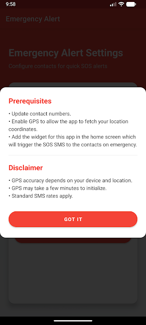 SOS: OG Emergency Alert Widget Screenshot 1