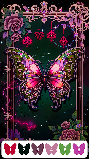 Rose Butterfly Color by Number Screenshot 0
