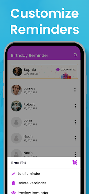 Birthday Reminder Calendar App Screenshot 3