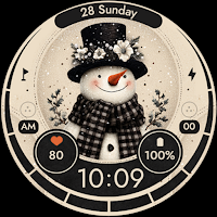Vintage Snowman - Watch Face