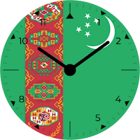 Turkmenistan Analog Watch Face