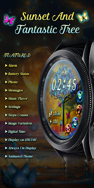 Sunset Fantasy Tree_Watchface Screenshot 2