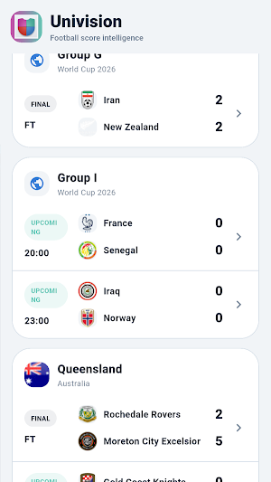 Univision - Live Soccer Scores Screenshot 0