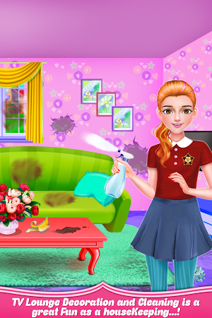 School Girls New Year Home Cleanup- HouseKeeper Screenshot 3
