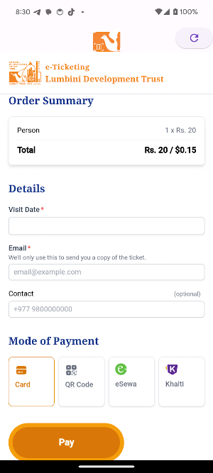 Lumbini Tickets Screenshot 2