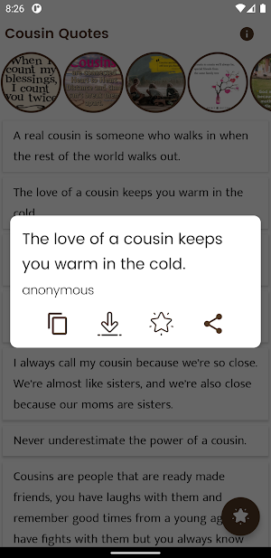 Cousin Quotes and Sayings Screenshot 0