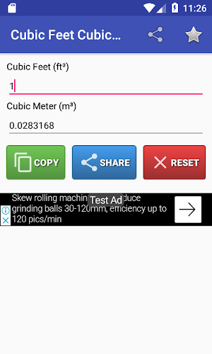 Cubic Feet Cubic Meter Screenshot 1