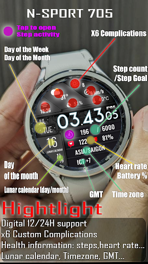 N-SPORT705 Digital Infor Watch Screenshot 2