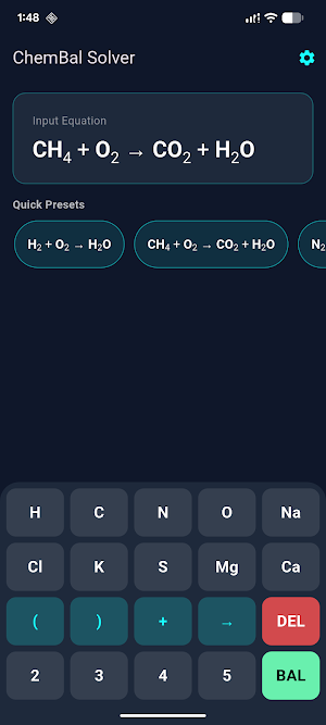 ChemBal: Equation Balancer Screenshot 2