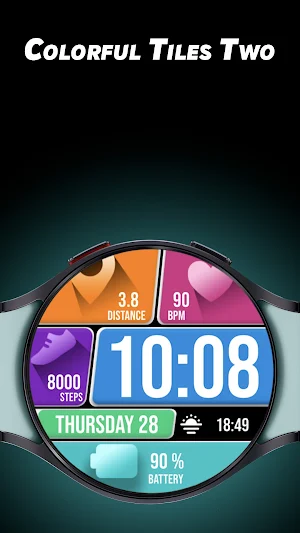 Colorful Tiles 2 - Watch face Screenshot 0