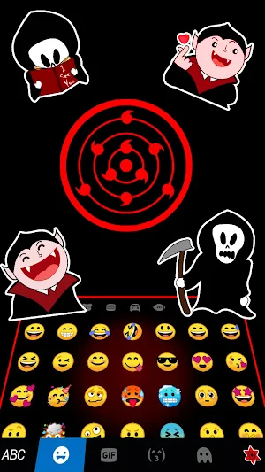 Red Cool Sharingan Keyboard Background Screenshot 2