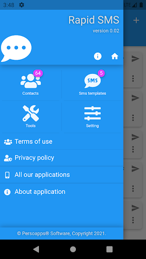 Rapid Sms Templates to easily send same messages Screenshot 1