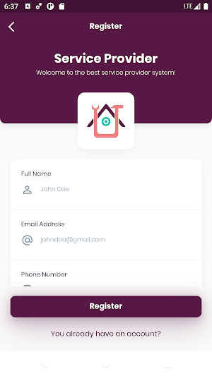 qHome Service Provider Vendor Screenshot 2