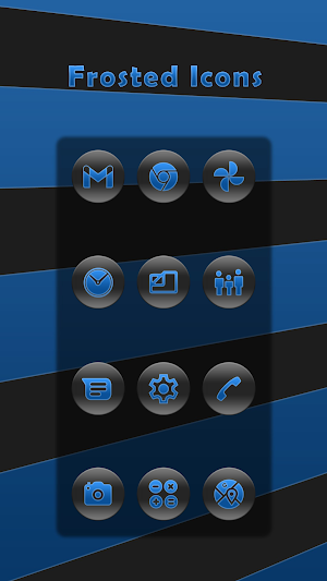 Frosted Blue On Gray Icons Screenshot 0