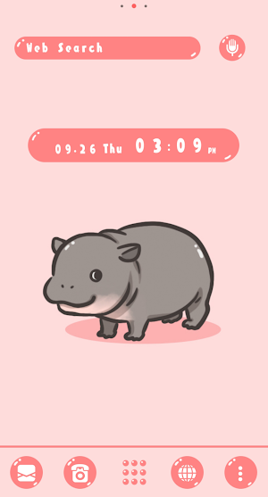 Pygmy Hippo Baby Theme +HOME Screenshot 0