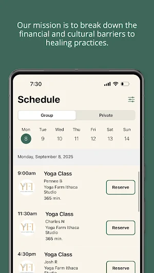 Yoga Farm Ithaca. Screenshot 2