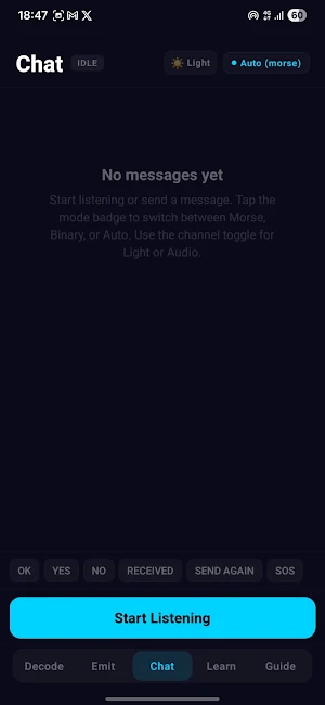 Morse Code - Decode & Chat Screenshot 1