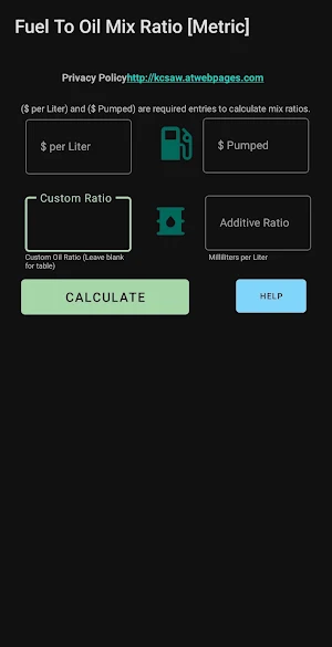Fuel to Oil Mix Calculator Screenshot 3