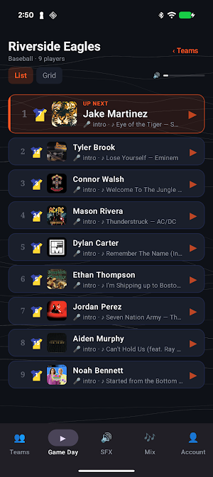 GameDay DJ: Walk-Up Songs Screenshot 1