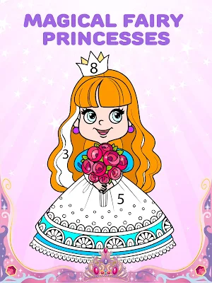 Animated Princess Coloring Book by numbers Screenshot 0