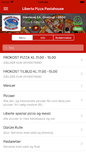Liberta Pizza Pastahouse Screenshot 0