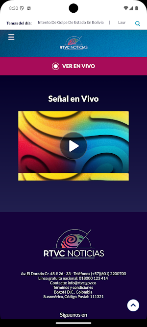 RTVC Noticias Screenshot 0