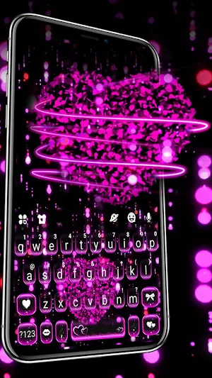 Sparkling Hearts 3d Keyboard Theme Screenshot 0