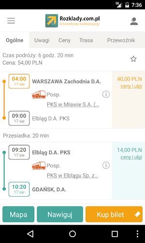 Rozkłady Jazdy, Bilety Online Screenshot 3