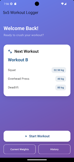 5x5 workout Screenshot 0