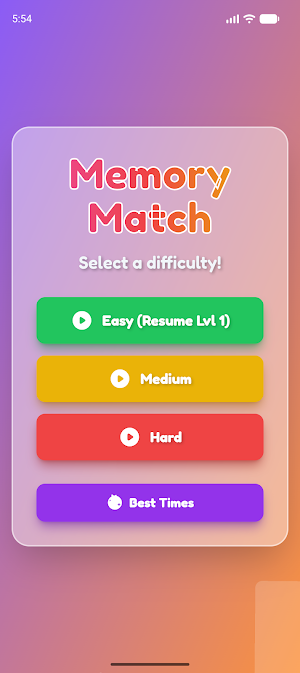 Memory Match Game Screenshot 0