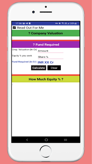 Equity Valuation Calculator Screenshot 2