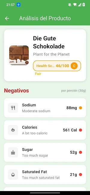 Food Scann Nutrition Scanner Screenshot 3