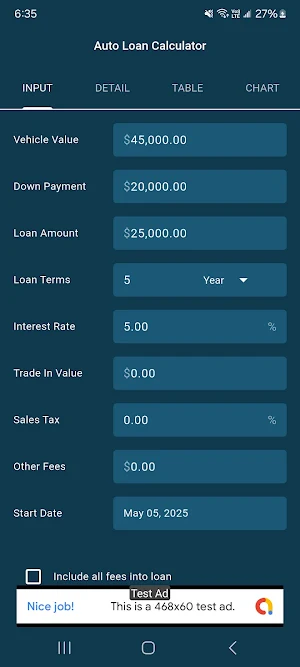 Auto Loan Calculator Screenshot 0