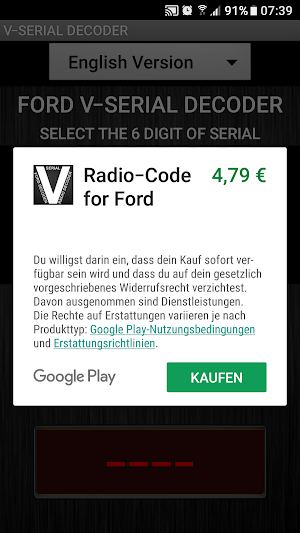 V-Serial Radio Code Decoder Screenshot 1