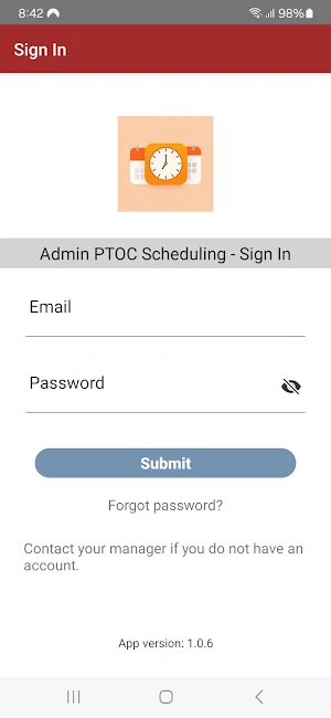 Admin PTOC Scheduling Screenshot 0