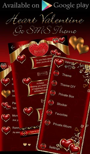 Heart Valentine Clock Widget Screenshot 2