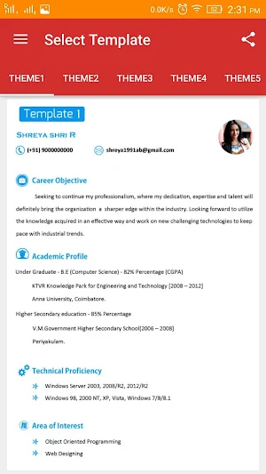 Resume Builder Screenshot 2