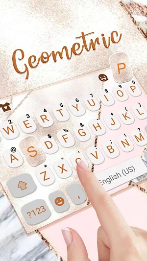 Gold Rose Geometric Keyboard T Screenshot 1