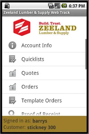 Zeeland Lumber & Supply Web Tr Screenshot 2