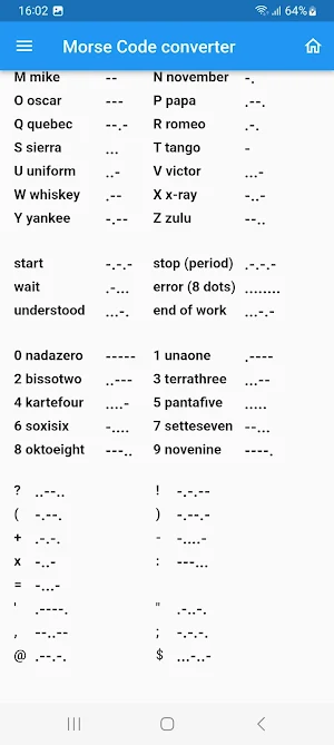Morse Code Screenshot 2