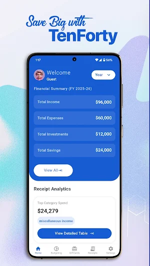 Tenforty - Finance Tracker Screenshot 0