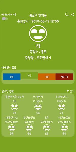 에어미세 (미세먼지, 대기정보, 오염정보) Screenshot 3