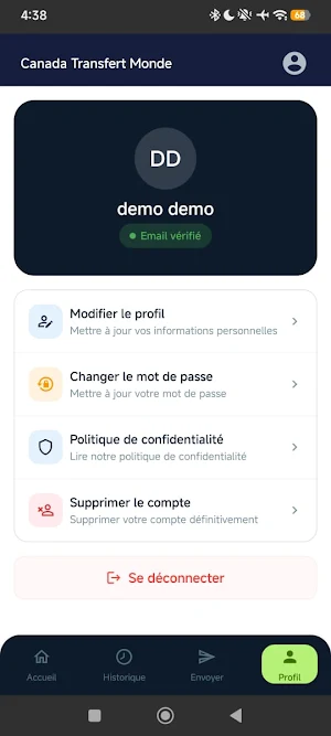 Canada Transfert Monde Screenshot 3