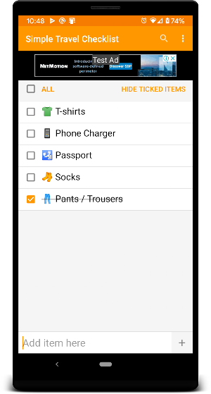 Simple Travel Checklist, Reminder & Widget Screenshot 3