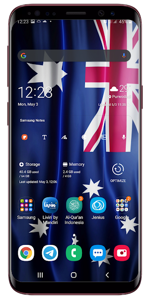 Australian Flag Waving Live Wallpaper Screenshot 3