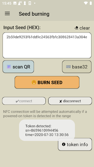 TOKEN2 NFC Burner 2 Screenshot 0
