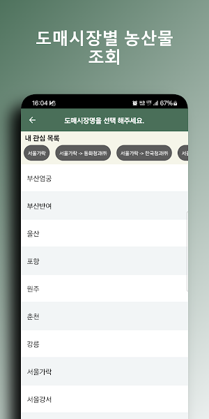 실시간 농산물 경매 - 일자별 정보 조회 Screenshot 2
