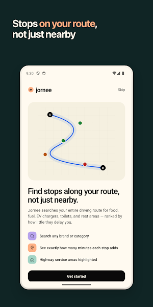 Jornee: Stops Along Route Screenshot 0