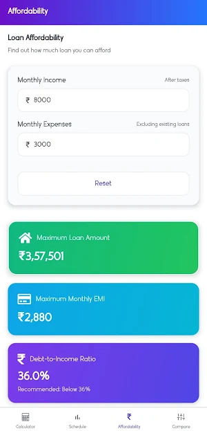 Elegant EMI Calculator Screenshot 3